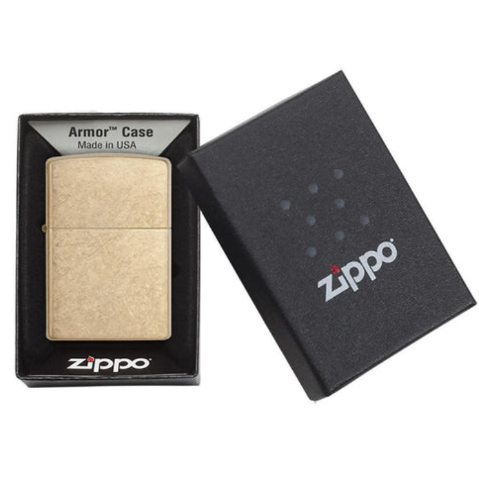 Zippo 28496 Armor Tumbled Brass Lighter