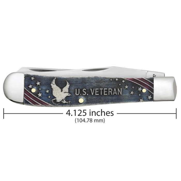 Case U.S. Veterans Natural Bone Color Wash Trapper