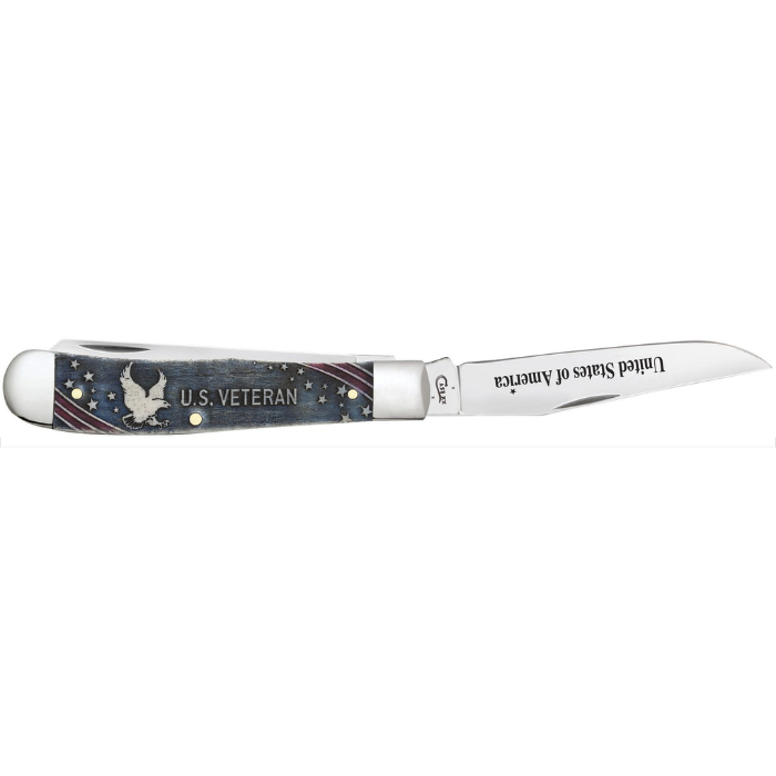 Case U.S. Veterans Natural Bone Color Wash Trapper