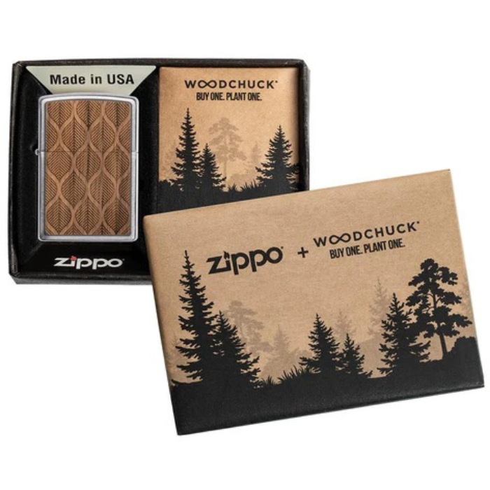 Zippo 49708 Woodchuck Walnut Leaves Lighter