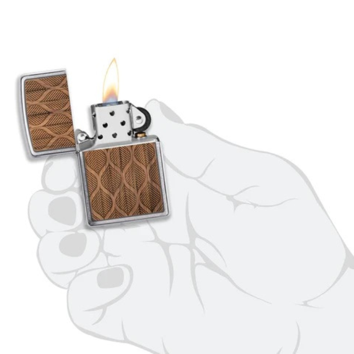 Zippo 49708 Woodchuck Walnut Leaves Lighter