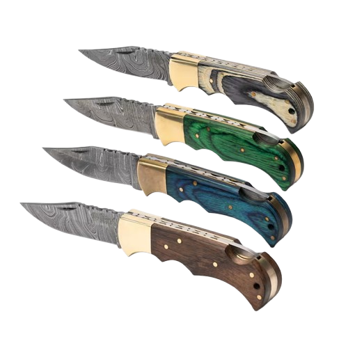 Rill Simple Tools Damascus Folding Knife "Irish Whiskey"