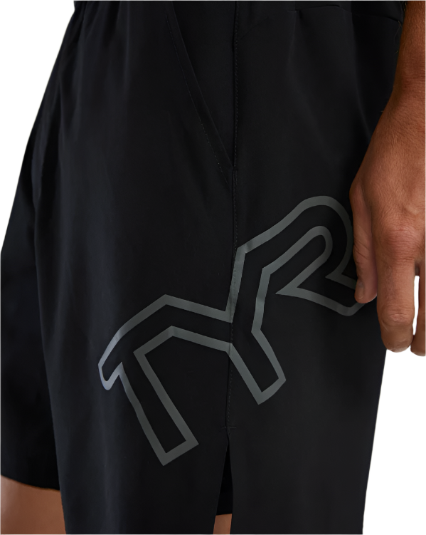 TYR Men's Hydrosphere 7" Unbroken Big Logo Shorts - Solid