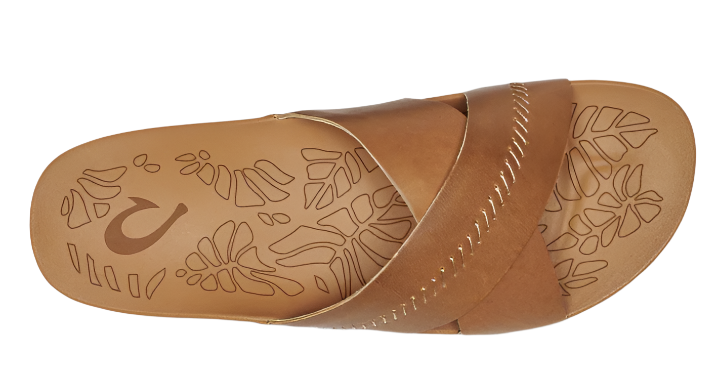 OluKai Women's Kīpe‘a ‘Olu Leather Slide Sandals