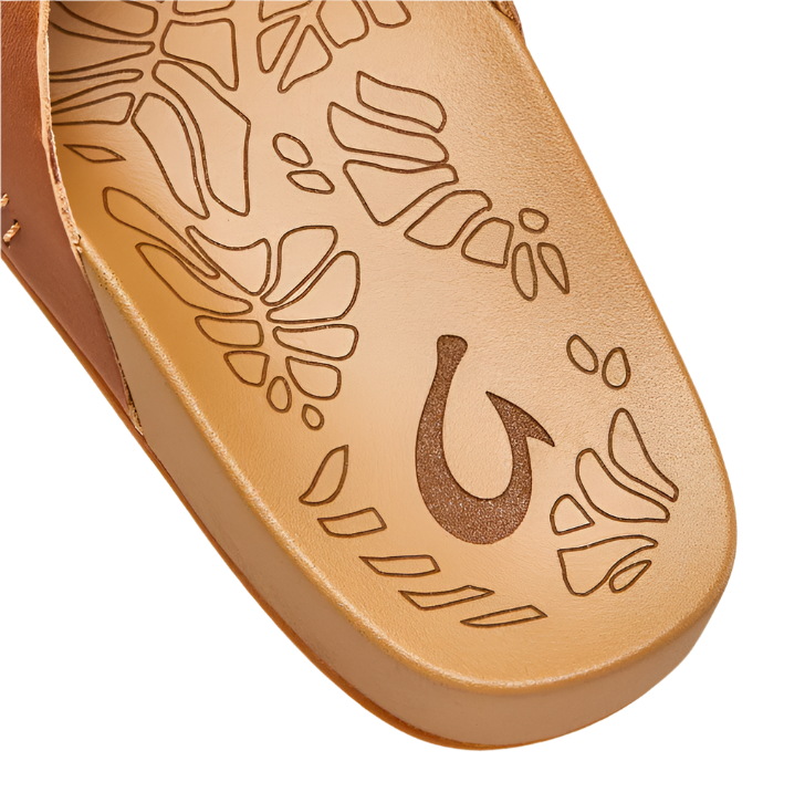 OluKai Women's Kīpe‘a ‘Olu Leather Slide Sandals