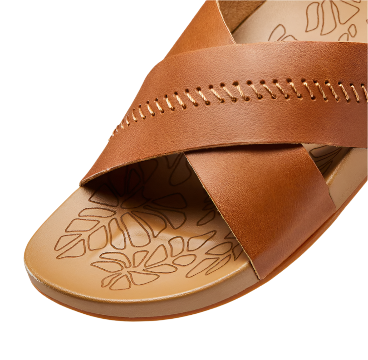 OluKai Women's Kīpe‘a ‘Olu Leather Slide Sandals