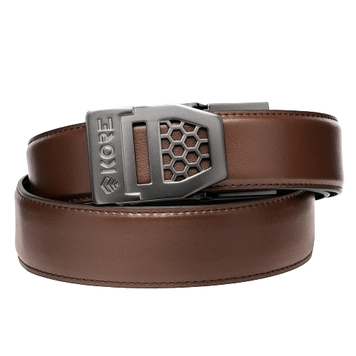 Kore Essentials X6 Gunmetal Buckle Leather Belt