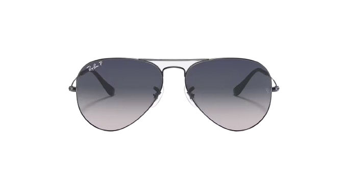 Ray Ban Aviator Large Metal Gunmetal Frame l Blue Gradient Grey Lens