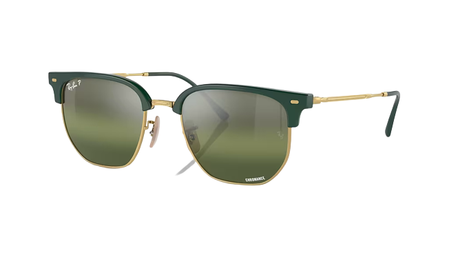 Ray-Ban New Clubmaster Green on Arista Frame l Polar Green Mirror Lens