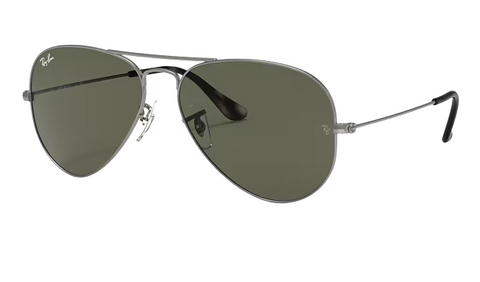 Ray-Ban Aviator Large Metal Sand Tranparent Grey Frame l G-15 Green Lens