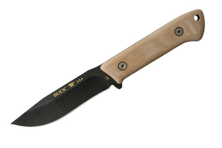 Buck Knives 104 Compadre Camp Knife 0104BRS1-B Brown Handle | Cobalt Grey Blade