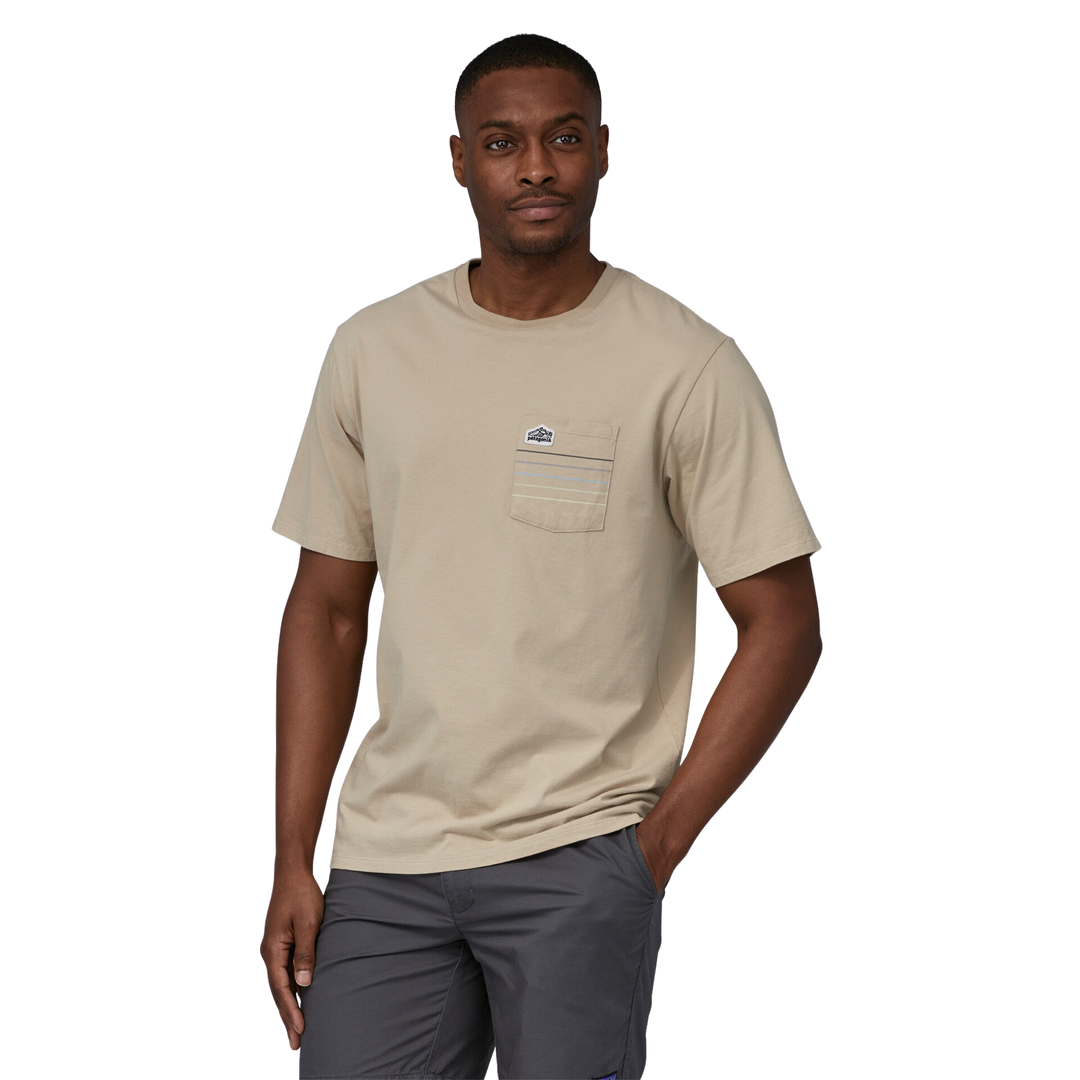 Patagonia Men's Line Logo Ridge Stripe Organic Pocket T-Shirt