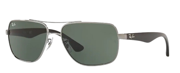 Ray-Ban RB3483 Gunmetal Frame | Dark Green Lens