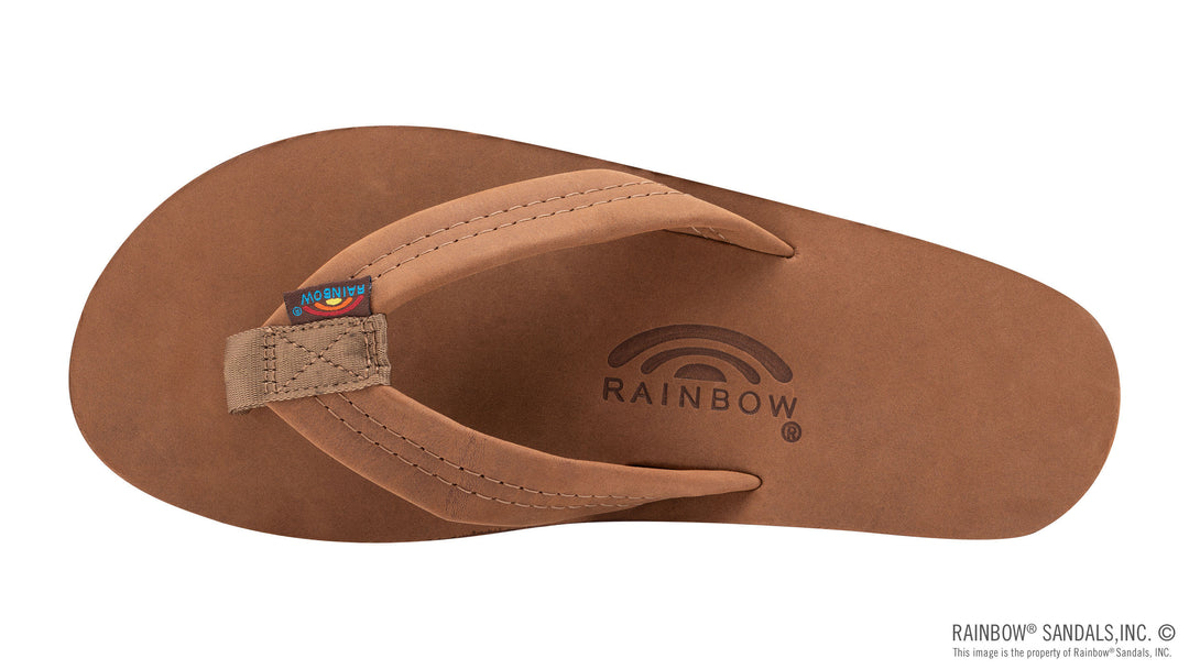 Rainbow Sandals Men's Single Layer Premier Leather with Arch Support 1" Strap