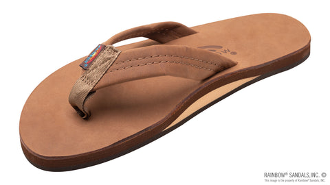 Rainbow Sandals Men's Single Layer Premier Leather with Arch Support 1" Strap