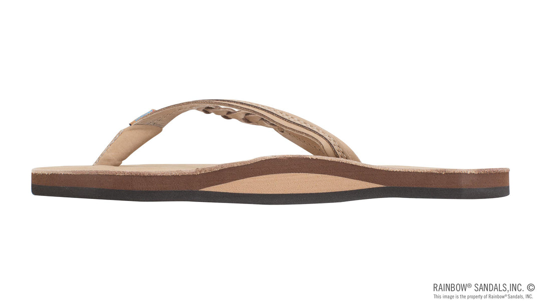 Rainbow Sandals Women's Flirty Braidy - Single Layer Premier Leather 1/2" Narrow Strap with Braid