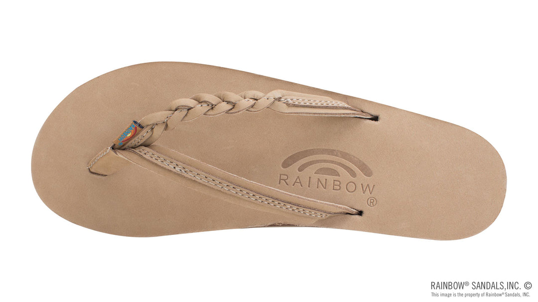 Rainbow Sandals Women's Flirty Braidy - Single Layer Premier Leather 1/2" Narrow Strap with Braid