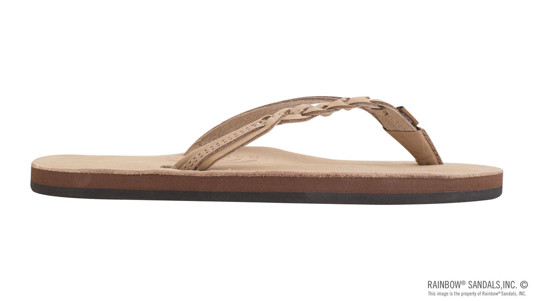 Rainbow Sandals Women's Flirty Braidy - Single Layer Premier Leather 1/2" Narrow Strap with Braid