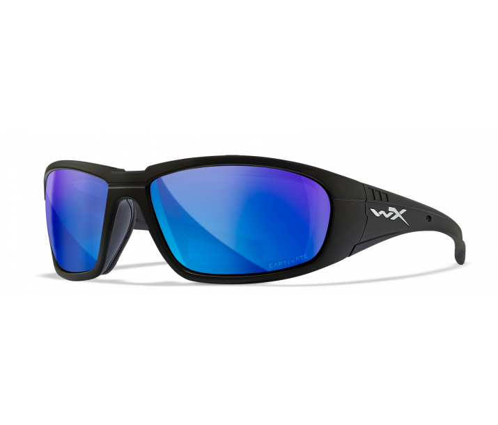 Wiley X Boss CCBOS09 Matte Black Frame | Captivate Polarized Blue Mirror Lens