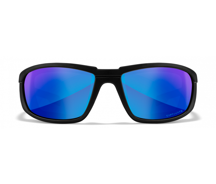 Wiley X Boss CCBOS09 Matte Black Frame | Captivate Polarized Blue Mirror Lens