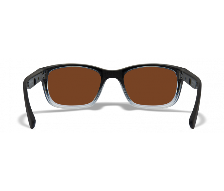 Wiley X Helix AC6HLX04 Gloss Black To Crystal Fade Frame | Captivate Polarized Bronze Mirror Lens