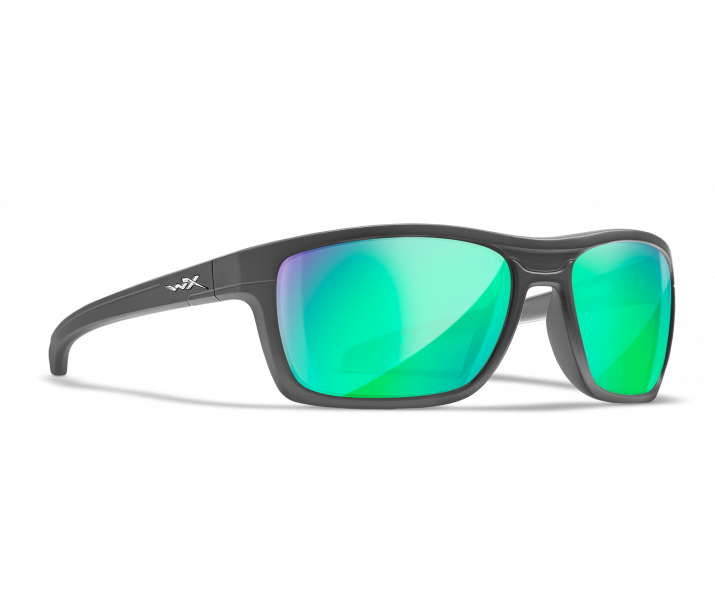 Wiley X Kingpin ACKNG07 Matte Graphite Frame | Captivate Polarized Green Mirror Lens