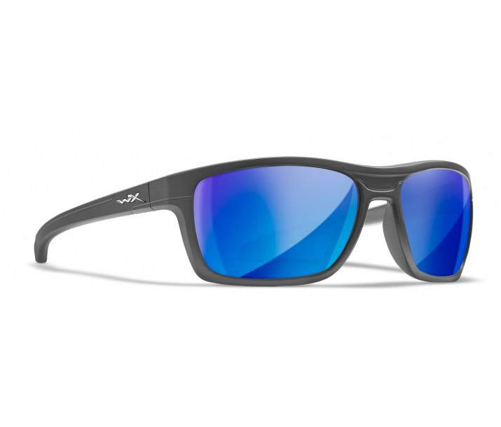 Wiley X Kingpin ACKNG19 Matte Graphite Frame | Captivate Polarized Blue Mirror Lens