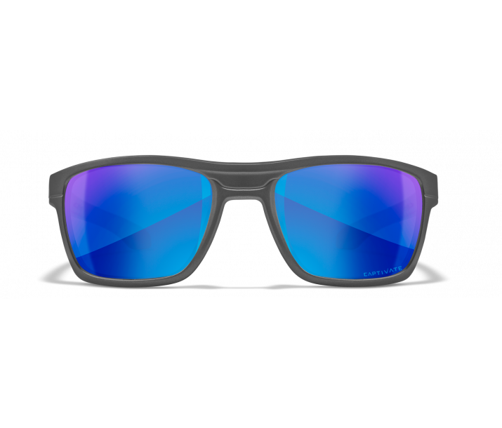 Wiley X Kingpin ACKNG19 Matte Graphite Frame | Captivate Polarized Blue Mirror Lens