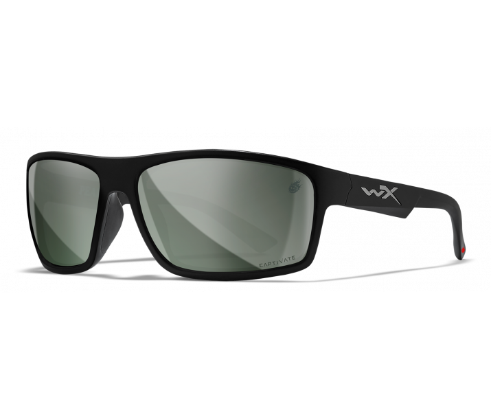 Wiley X Peak ACPEA40 Matte Black Frame | Harvick Captivate Polarized Plat Flash Lens