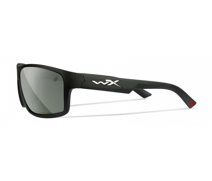 Wiley X Peak ACPEA40 Matte Black Frame | Harvick Captivate Polarized Plat Flash Lens